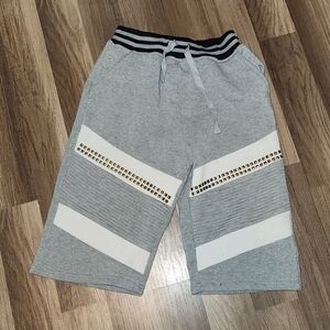 SACRED Crown Gray Shorts With Gold Embellished Stones Size Boys XL (18)